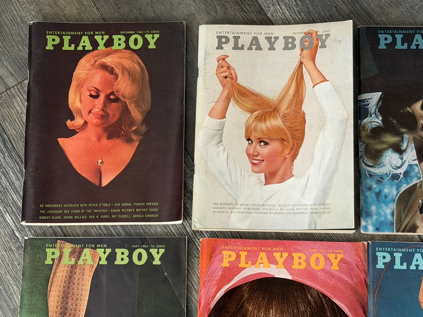 PLAYBOY MAGAZINE 1965 12pc Lot Set Hot Girl Sexy Babe Blonde Brunette Lingerie