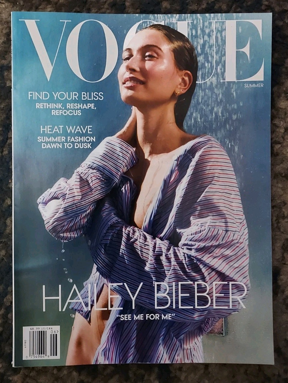 VOGUE Magazine Summer 2025 HAILEY BIEBER Cover SEE ME FOR ME