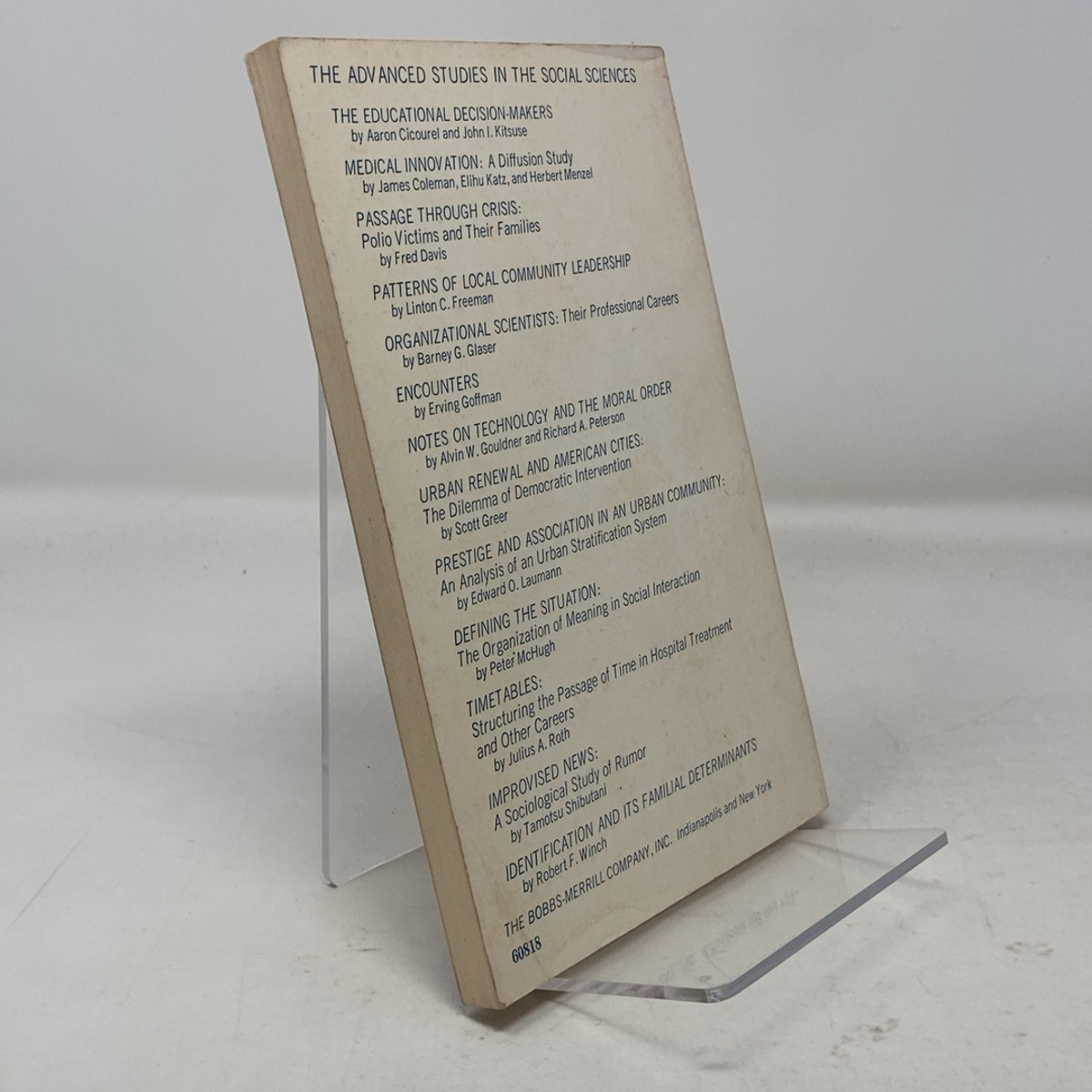 Encounters by Erving Goffman PB First Edition Very Good 1961