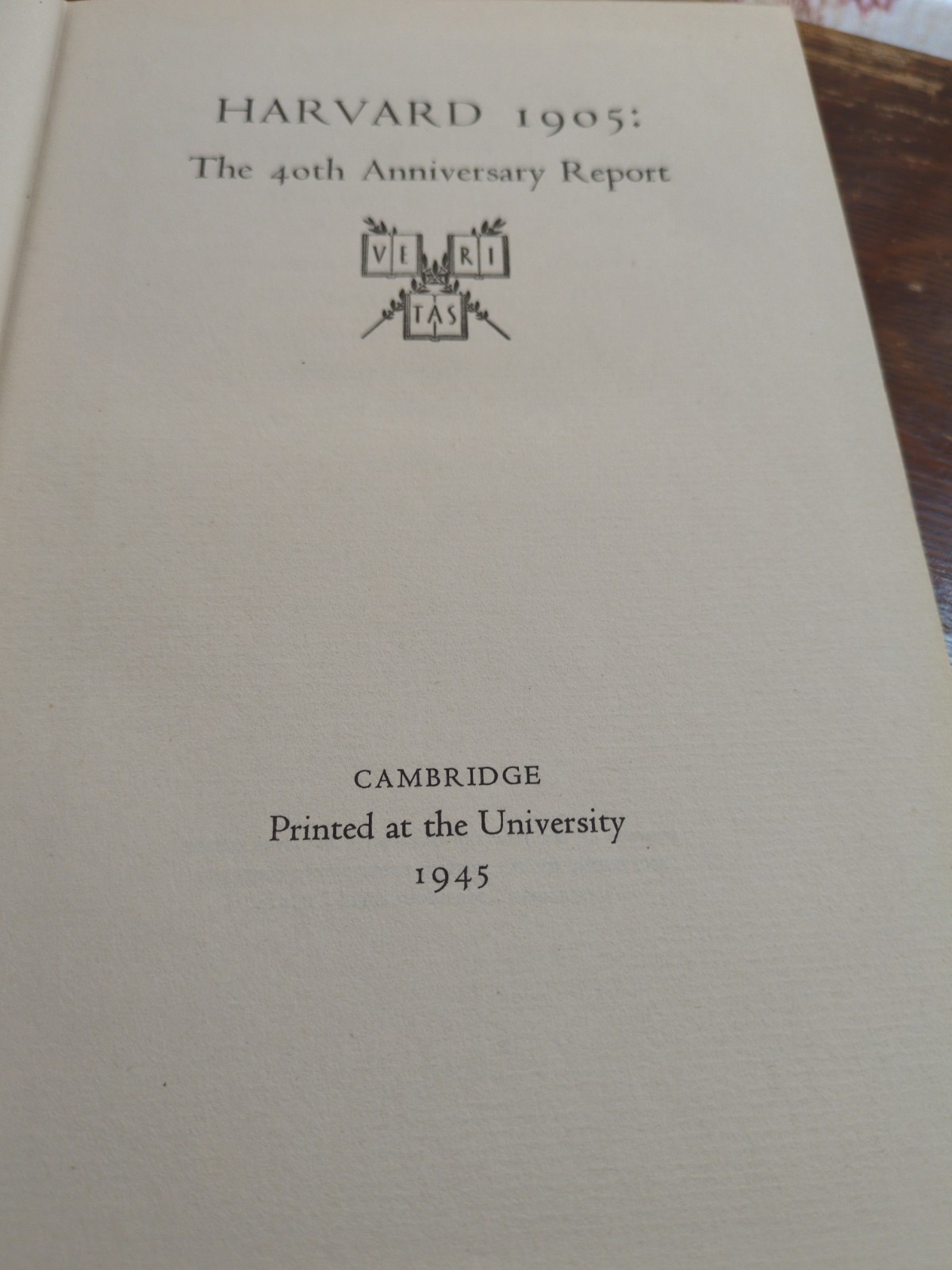 Harvard College Class of 1905 ,40th Anniversary Report. HC (19)