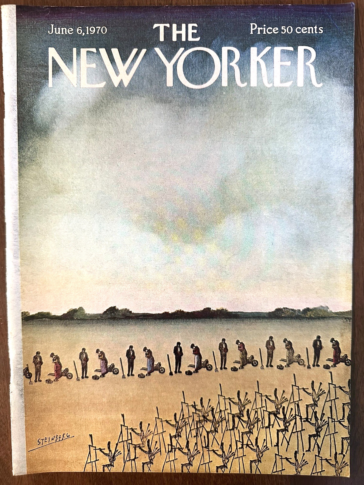 New Yorker Magazine Cover Only June 6 1970 Steinberg – The Angelus Jean Millet