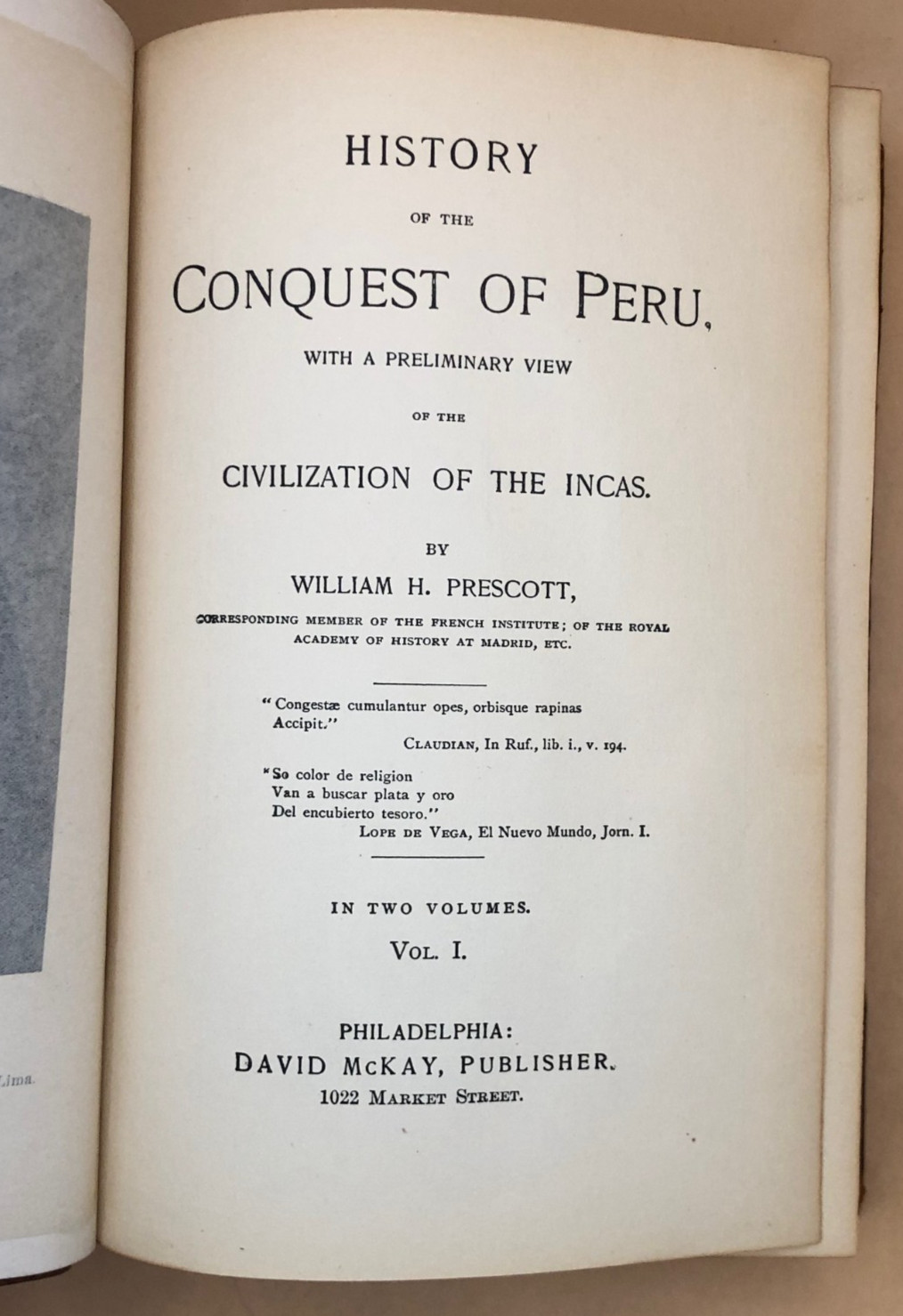 Conquest of Peru by William Prescott COMPLETE 2V OLD ANTIQUE 1/2 LEATHER HISTORY