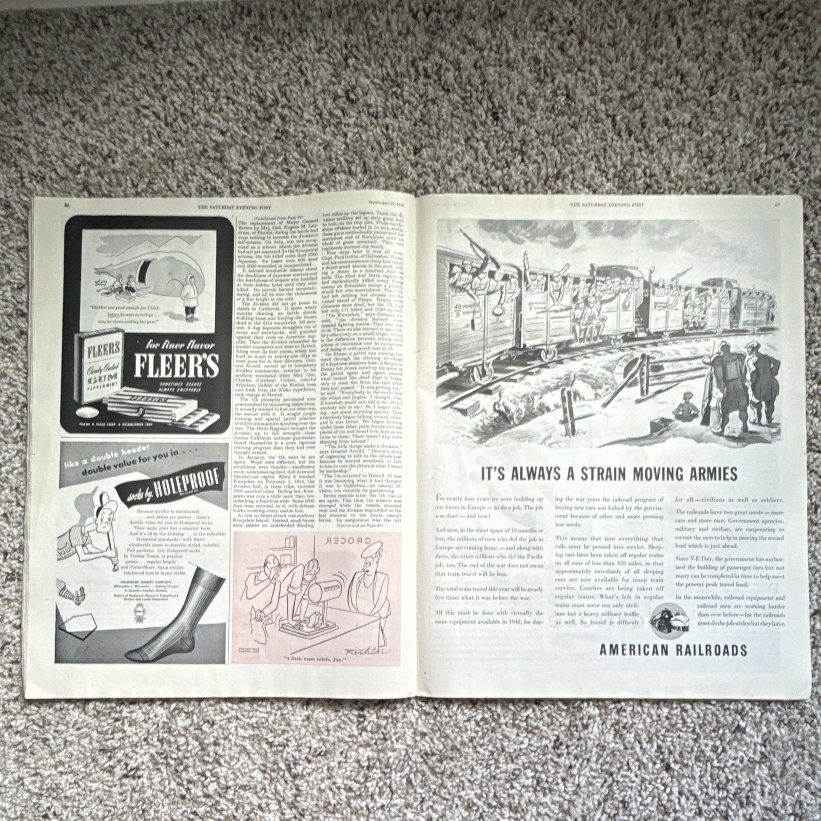 The Saturday Evening Post September 1945 Magazine Illustrated – Forrest Davis