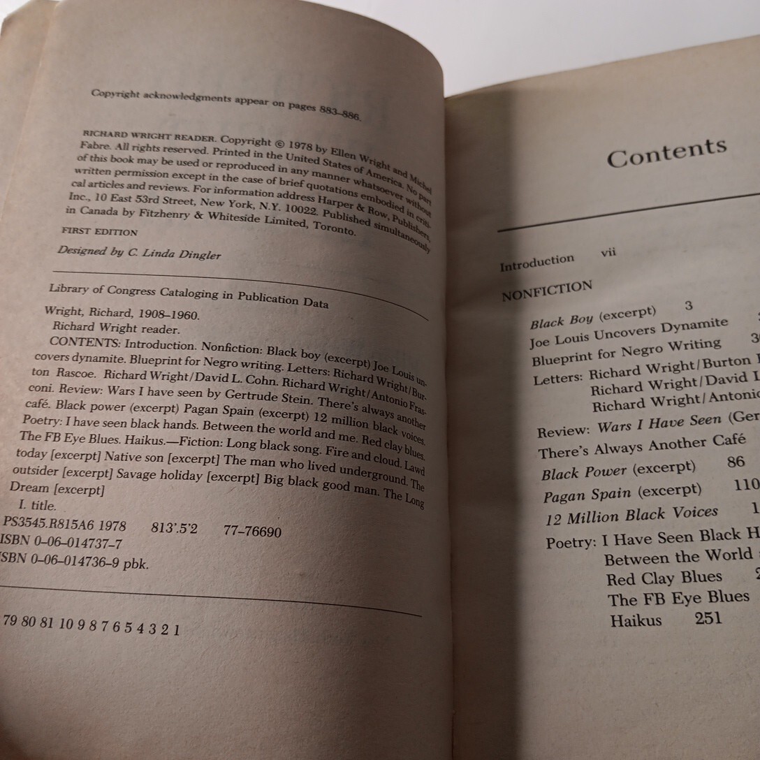 Richard Wright Reader Richard Wright TPB (1978)