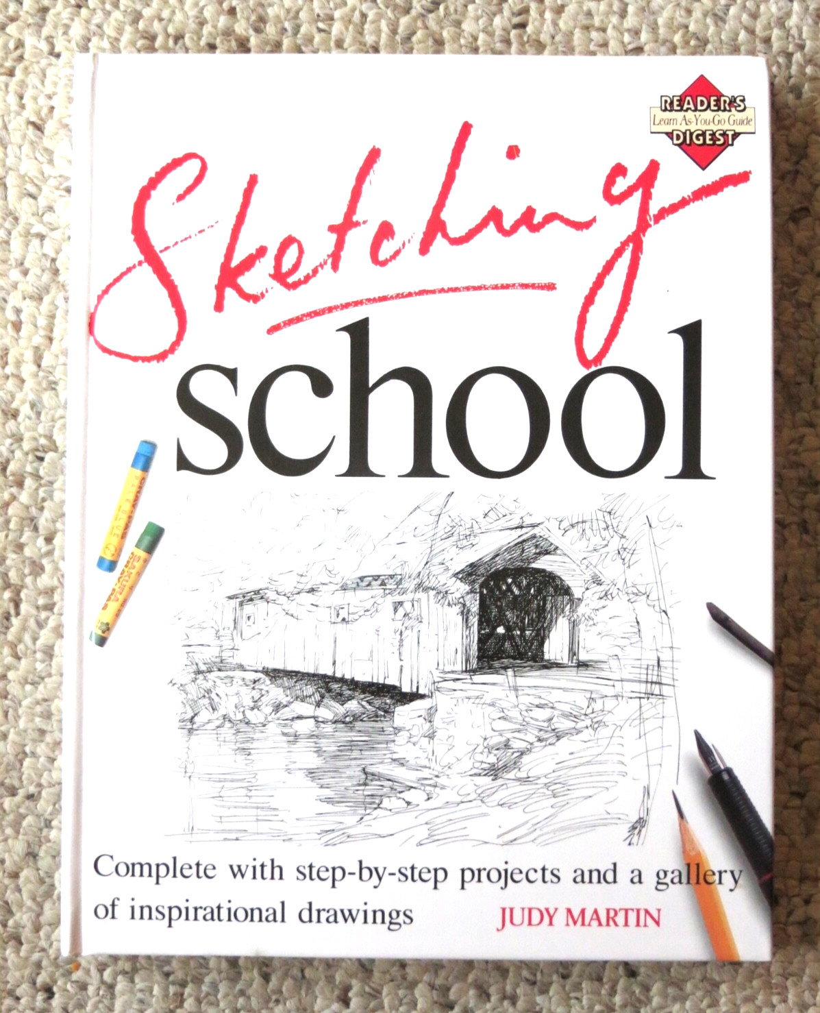 New Sketching School Hard Cover w/Sketch by Sketch Drawing Projects -Judy Martin