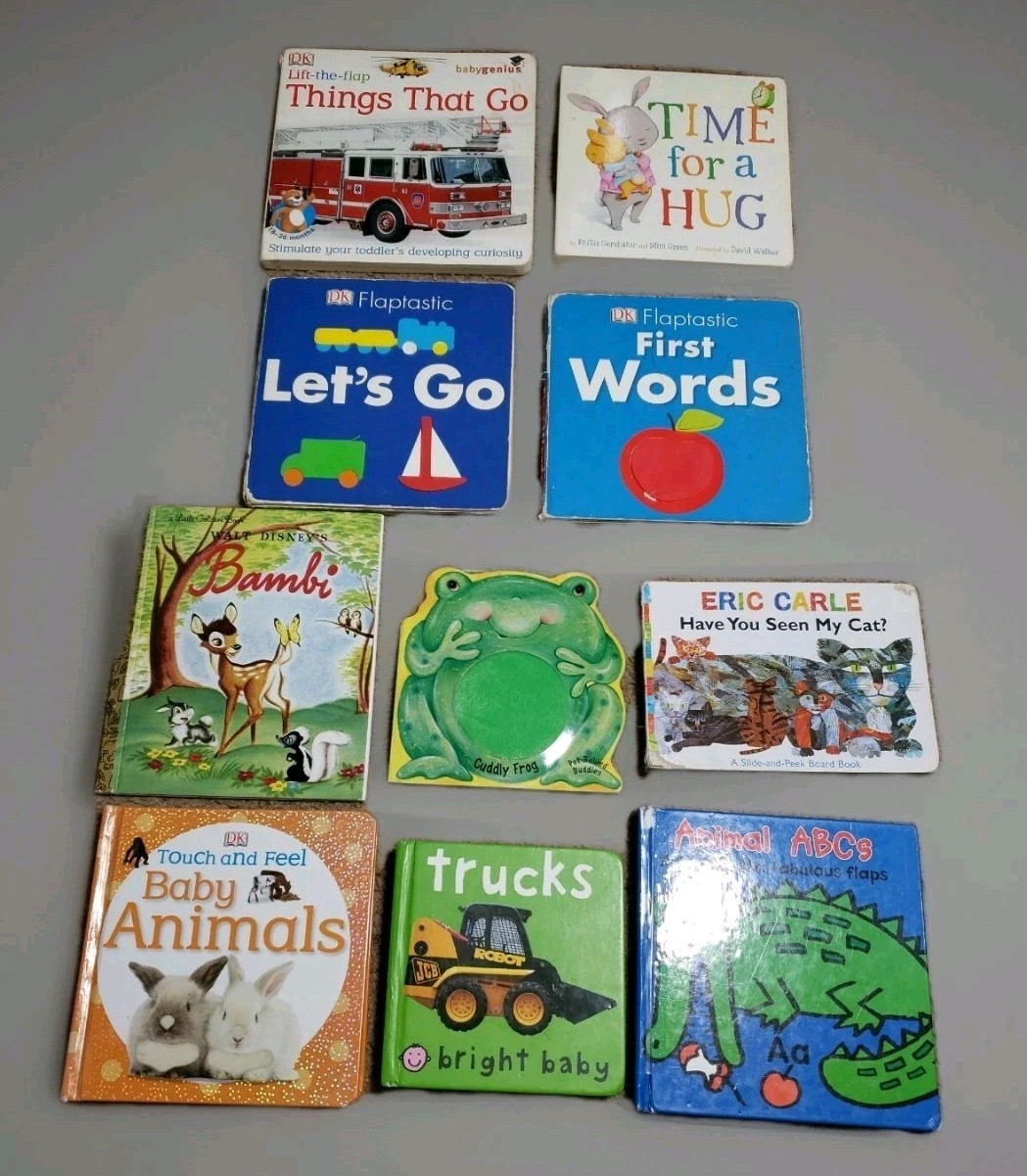 10 Kids Story & Learning Books Assorted Titles. Hardcover & Book Boards (Lot #2)