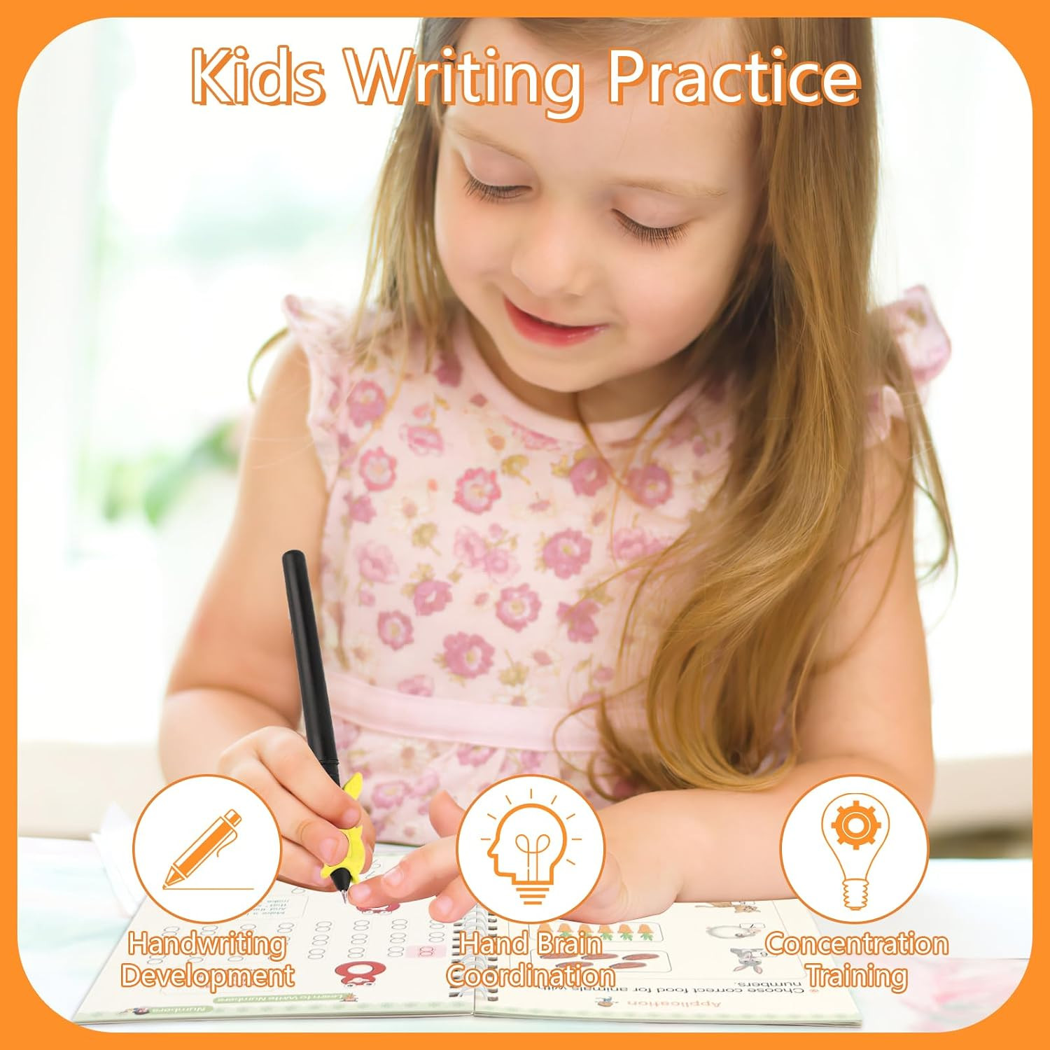 Magic Grooved Writing Books for Kids 3-5 Reusable Handwriting Practice 4 Pack