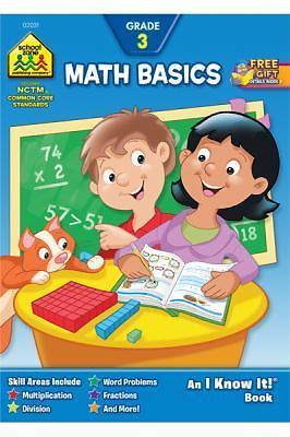 School Zone Math Basics 3 Workbook: 32 Pages- 0938256319, paperback, School Zone