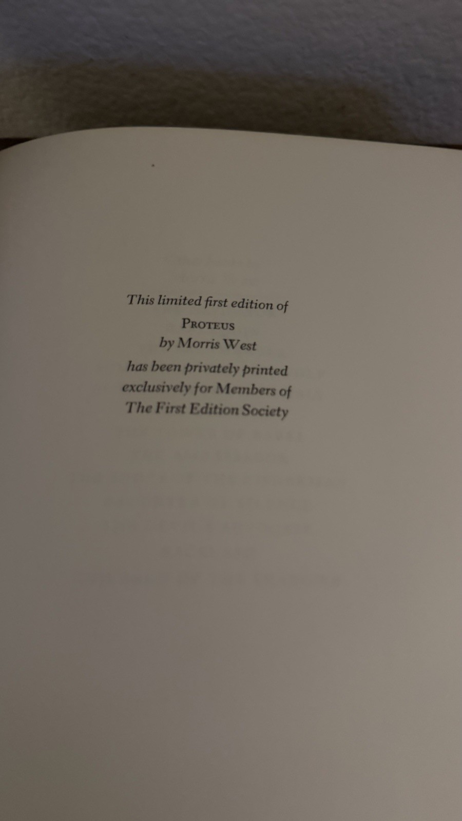 Proteus: Morris West Franklin Library Limited First Edition 1979