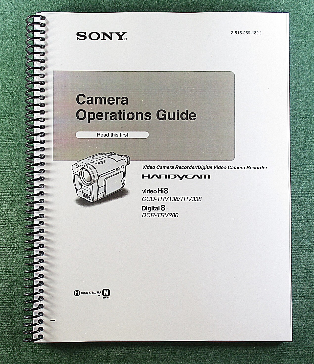 Sony DCR-TRV280 Instruction Manual: 112 Pages Coil Bound & Protective Covers!