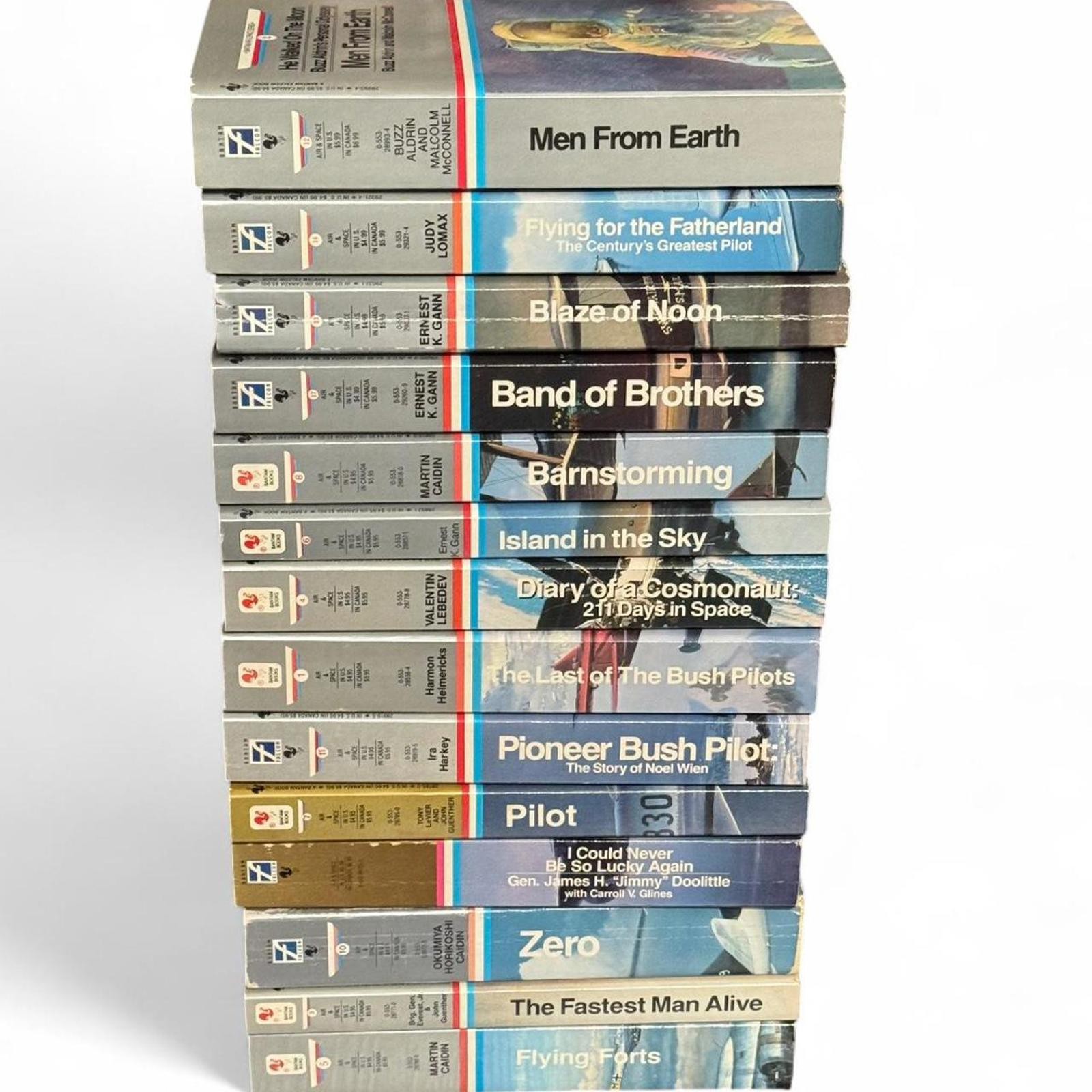 14 Vintage Bantam Air and Space Series book lot. 1990s Military Aviation War