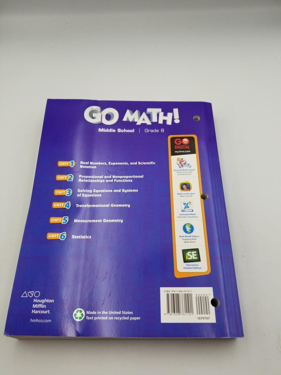 Student Interactive Worktext Grade 8 2018 (Go Math! StA)