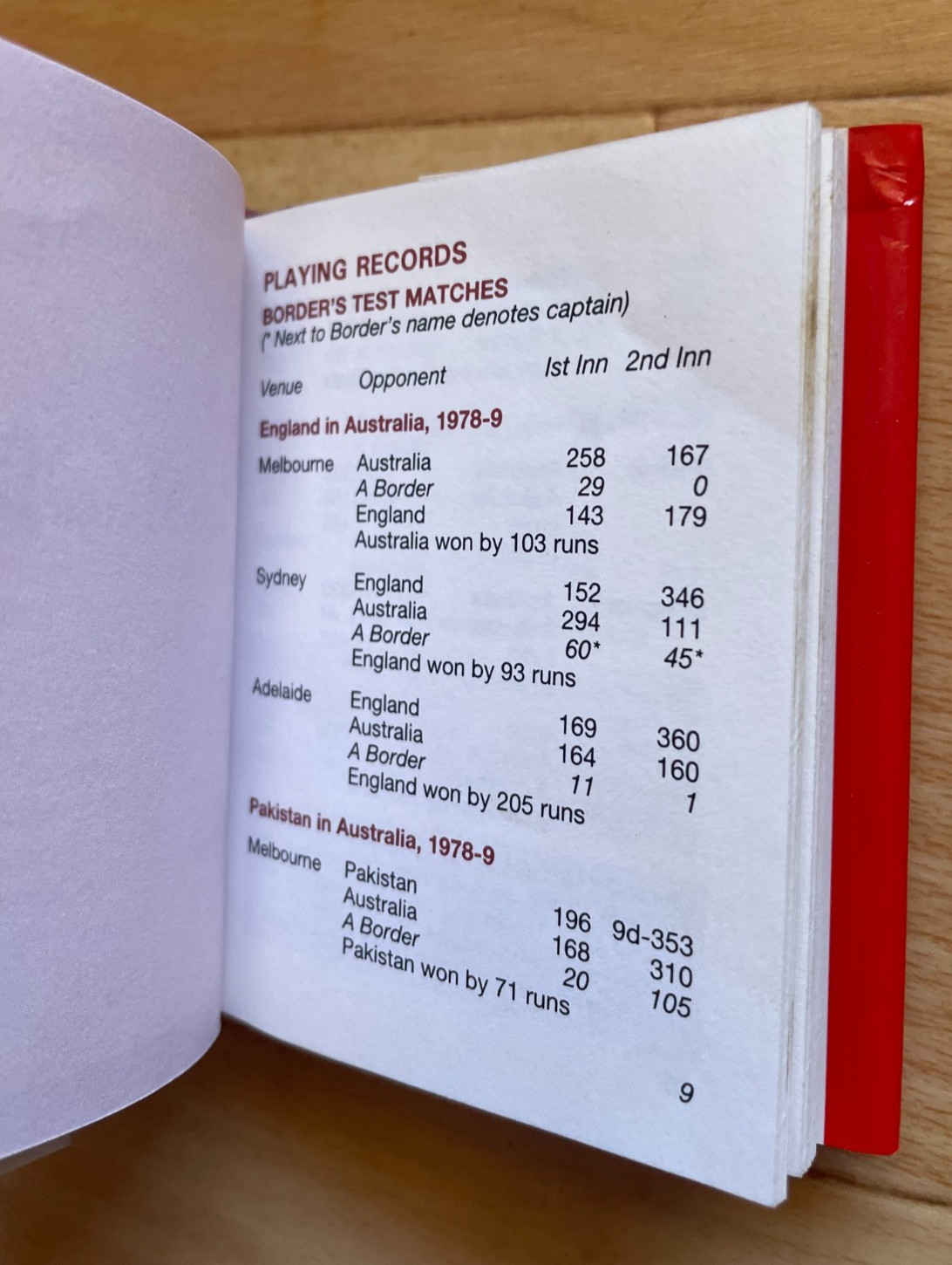 ALLAN BORDER. THE RECORDS. COMPILED DARREN CHRISTISON. 10 BY 8CM. HARDCOVER WJAC