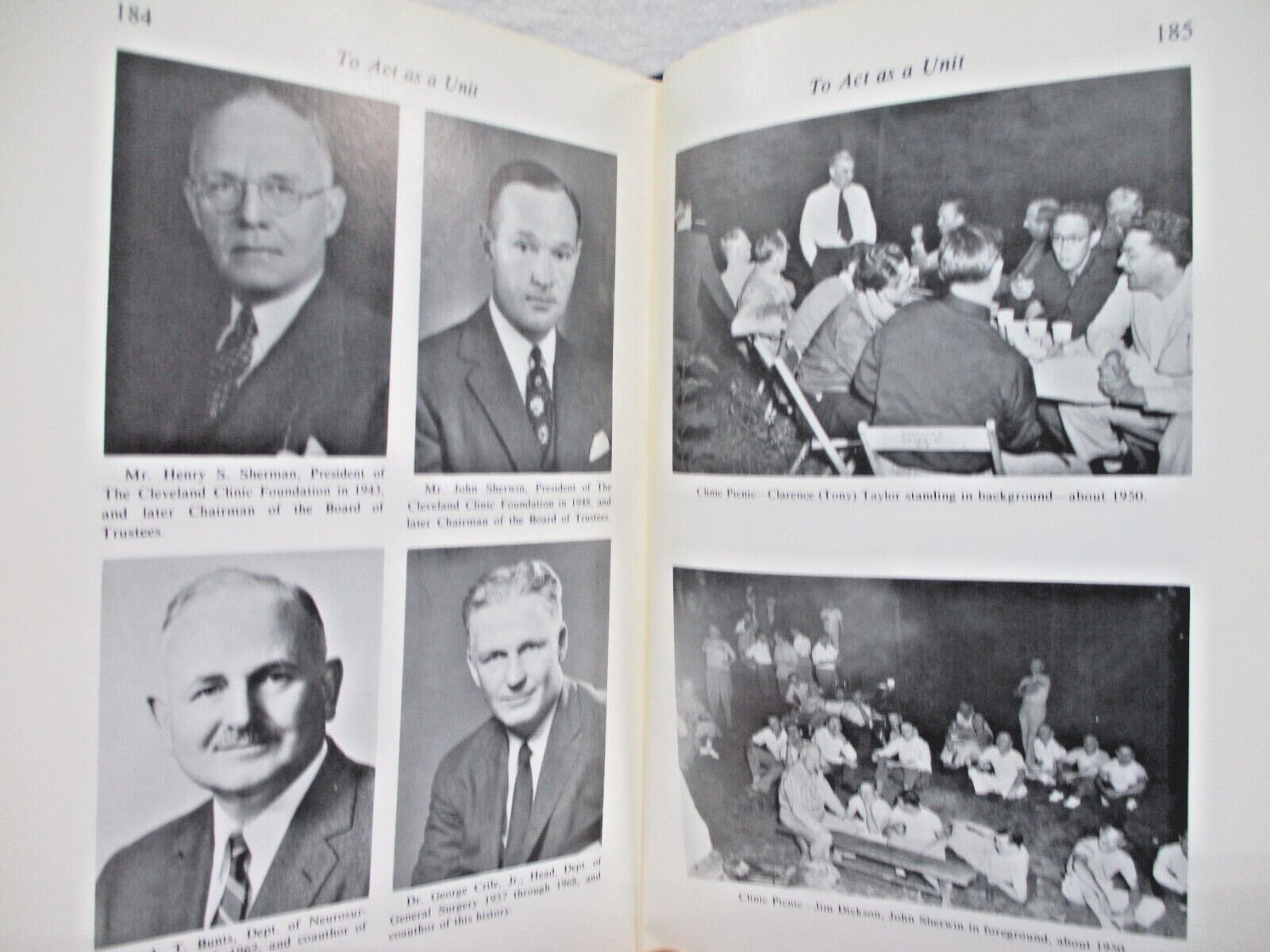 To Act As A Unit The Story of the Cleveland Clinic 1971 Ohio hospital hardcover