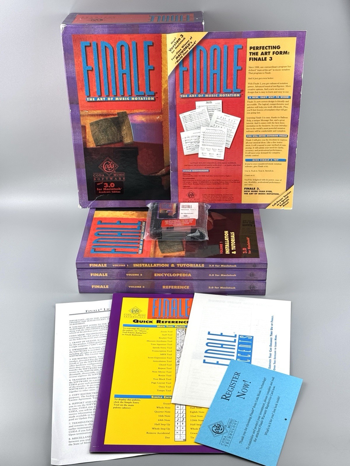 Finale: The Art of Music Notation 3.0 for Macintosh Mac w/ Sealed Disks & Books