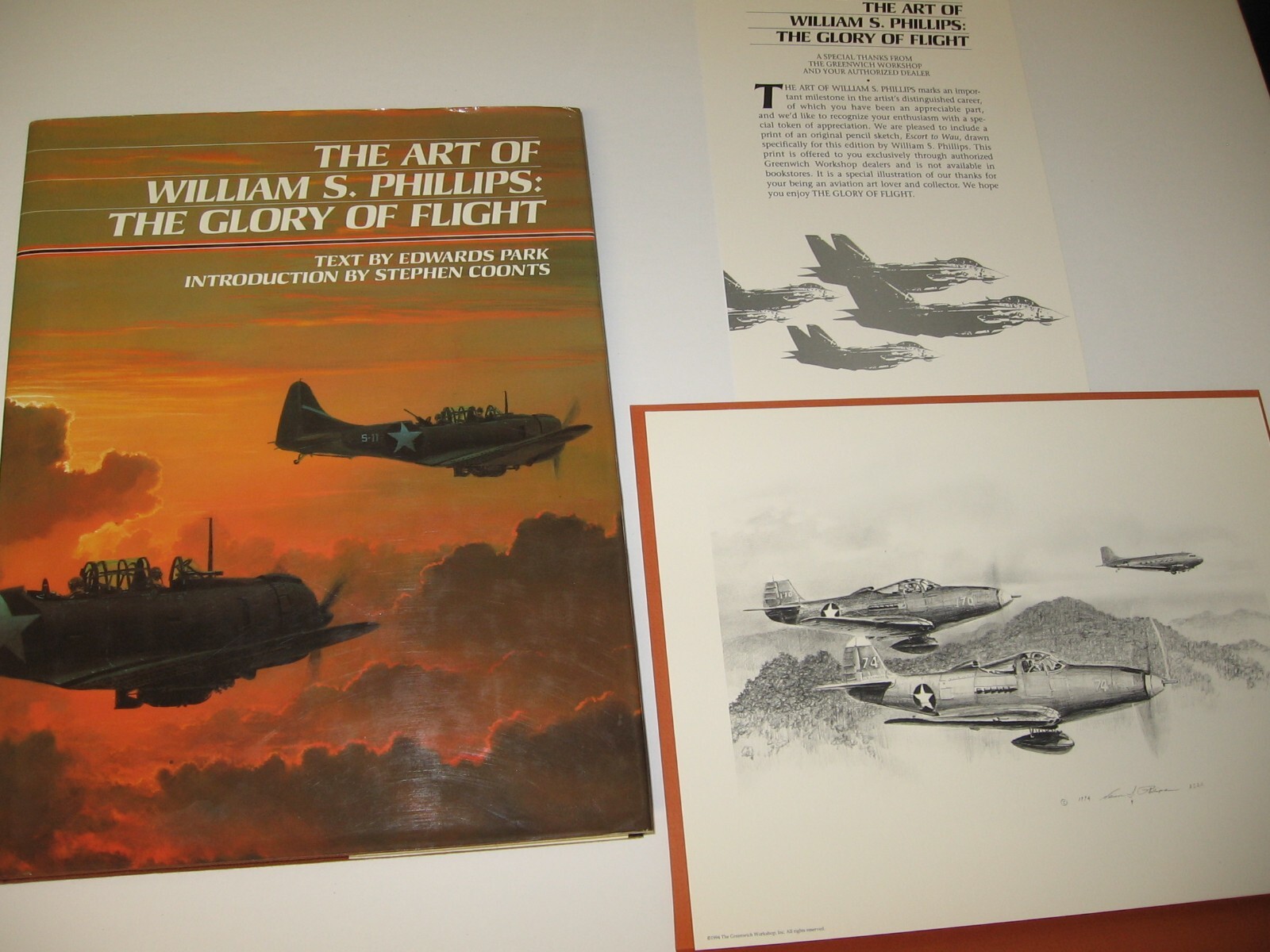1994 Art of William S Phillips, with Lithograph, Dust Jacket, Index Card- VG EXC