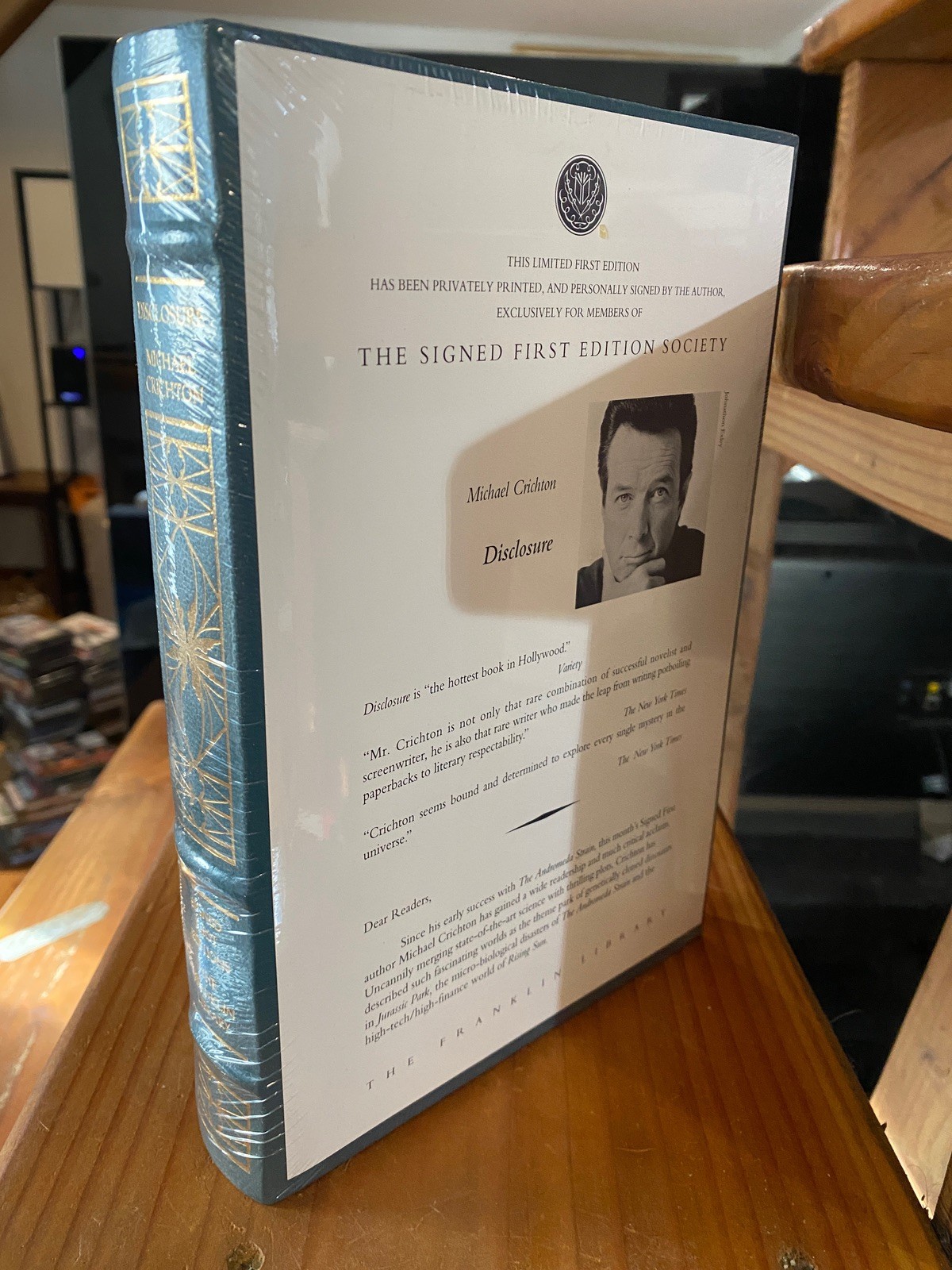 Disclosure Michael Crichton NEW SIGNED Franklin Library Leather Bound 1993 1st