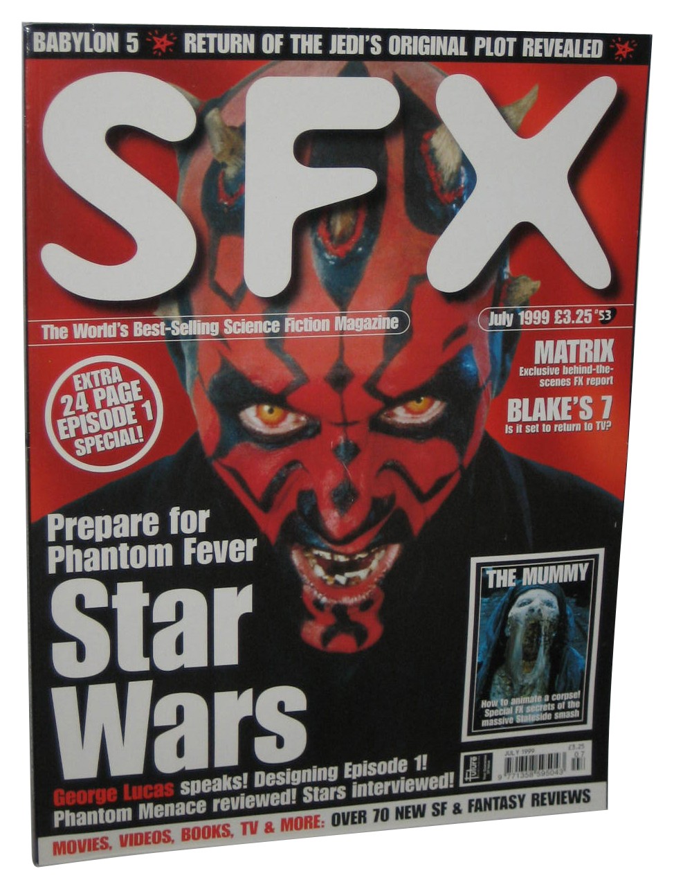 SFX Europe Sci-Fi July 1999 Magazine Book #53 – (Star Wars Darth Maul Cover)