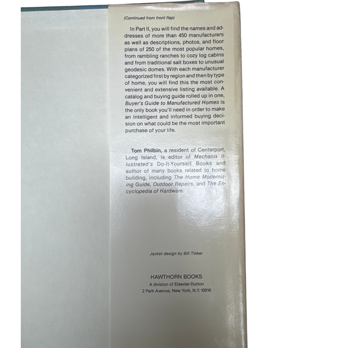 First Edition Buyer’s Guide to Manufactured Homes Tom Philbin 1980 HC