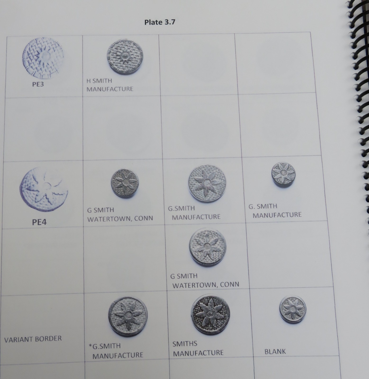 HARD WHITE PEWTER BUTTON BOOK