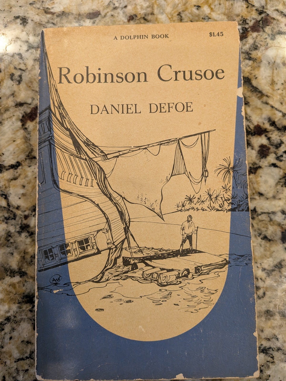 Vintage ROBINSON CRUSOE by Daniel Defoe Dolphin Paperback