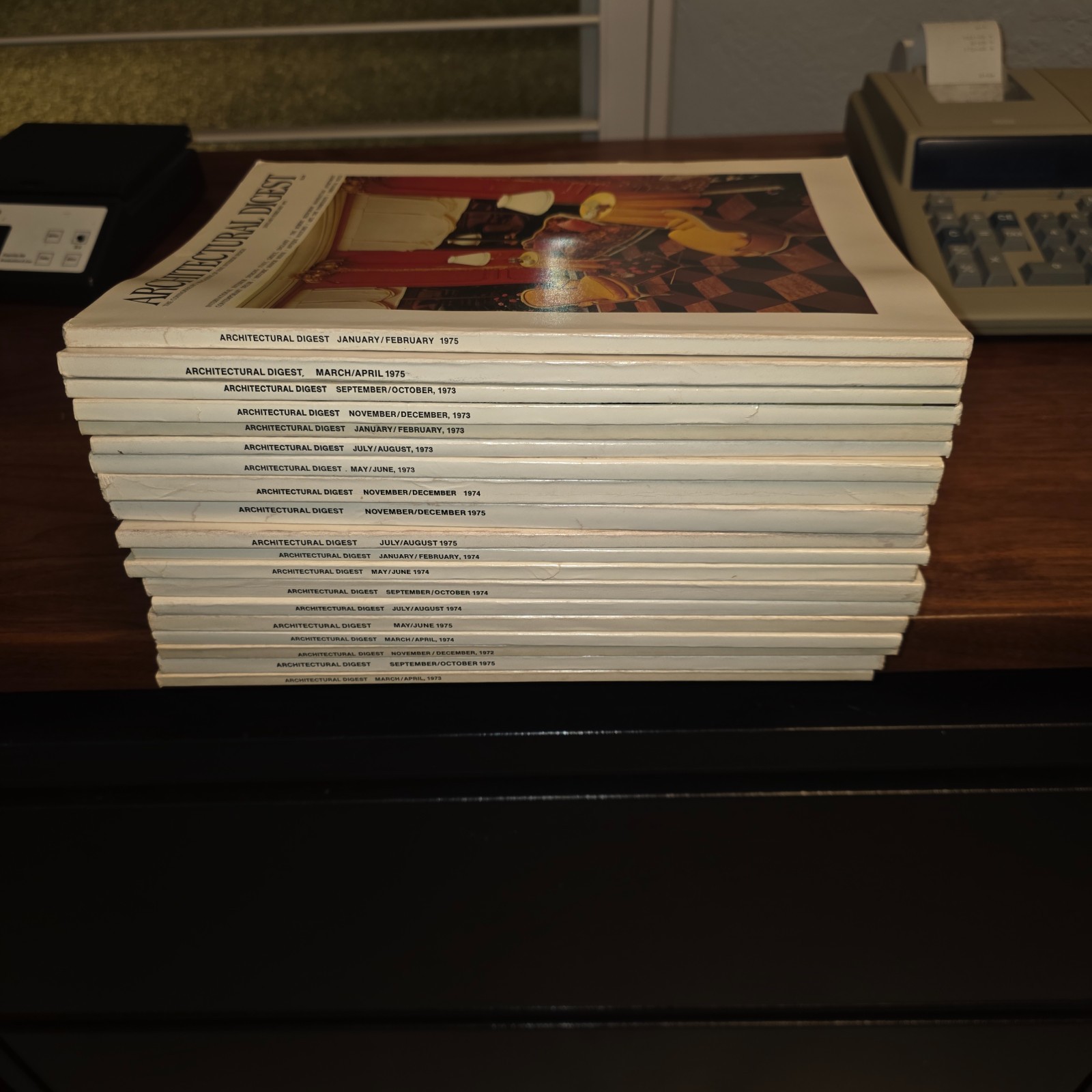 Large Lot Of 19 ARCHITECTURAL DIGEST MAGAZINES Vintage 1970&rsquo;s
