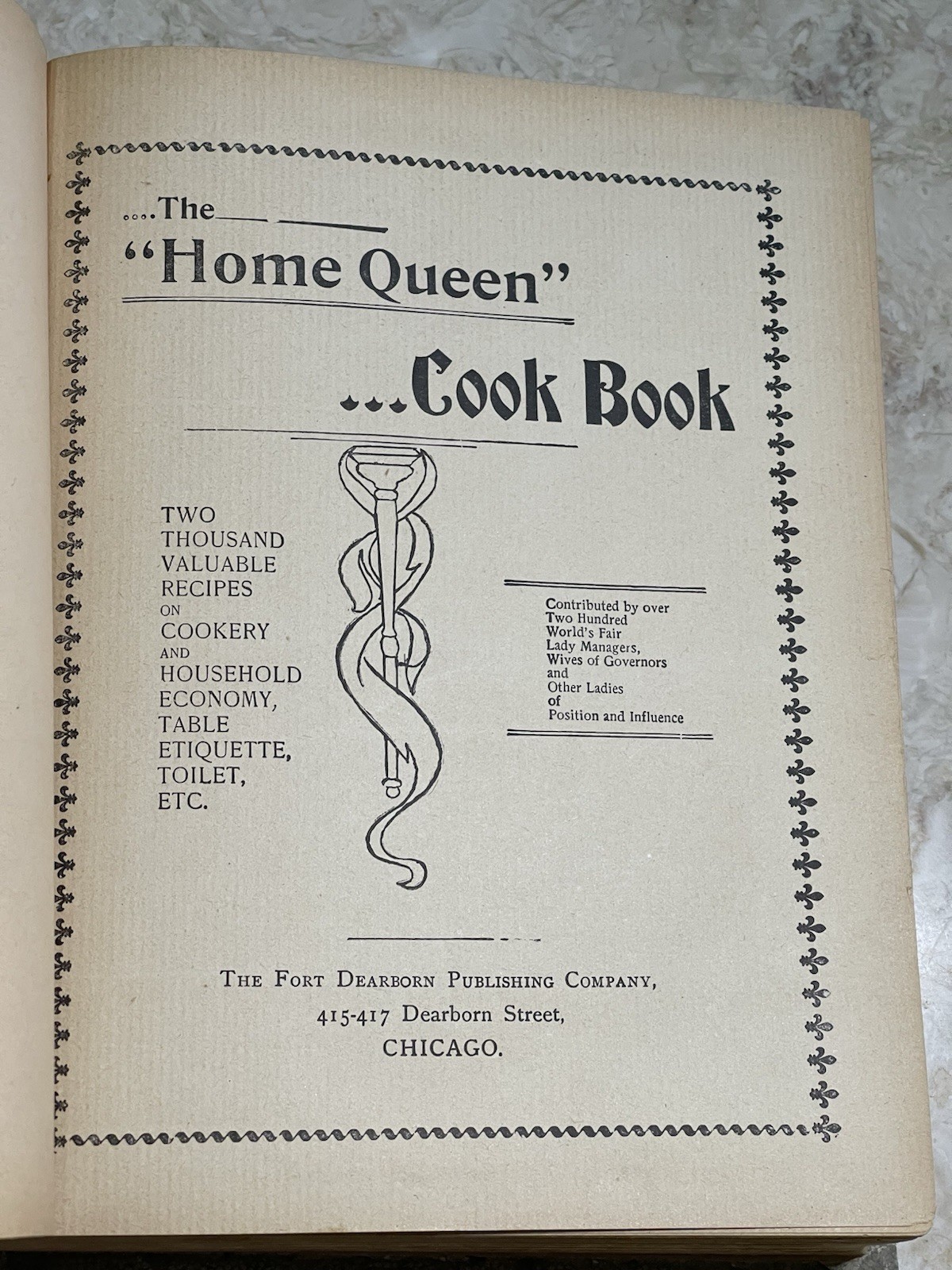 The Home Queen Cook Book 1898 Recipes Menus Housekeeping Laundry 608 Pages