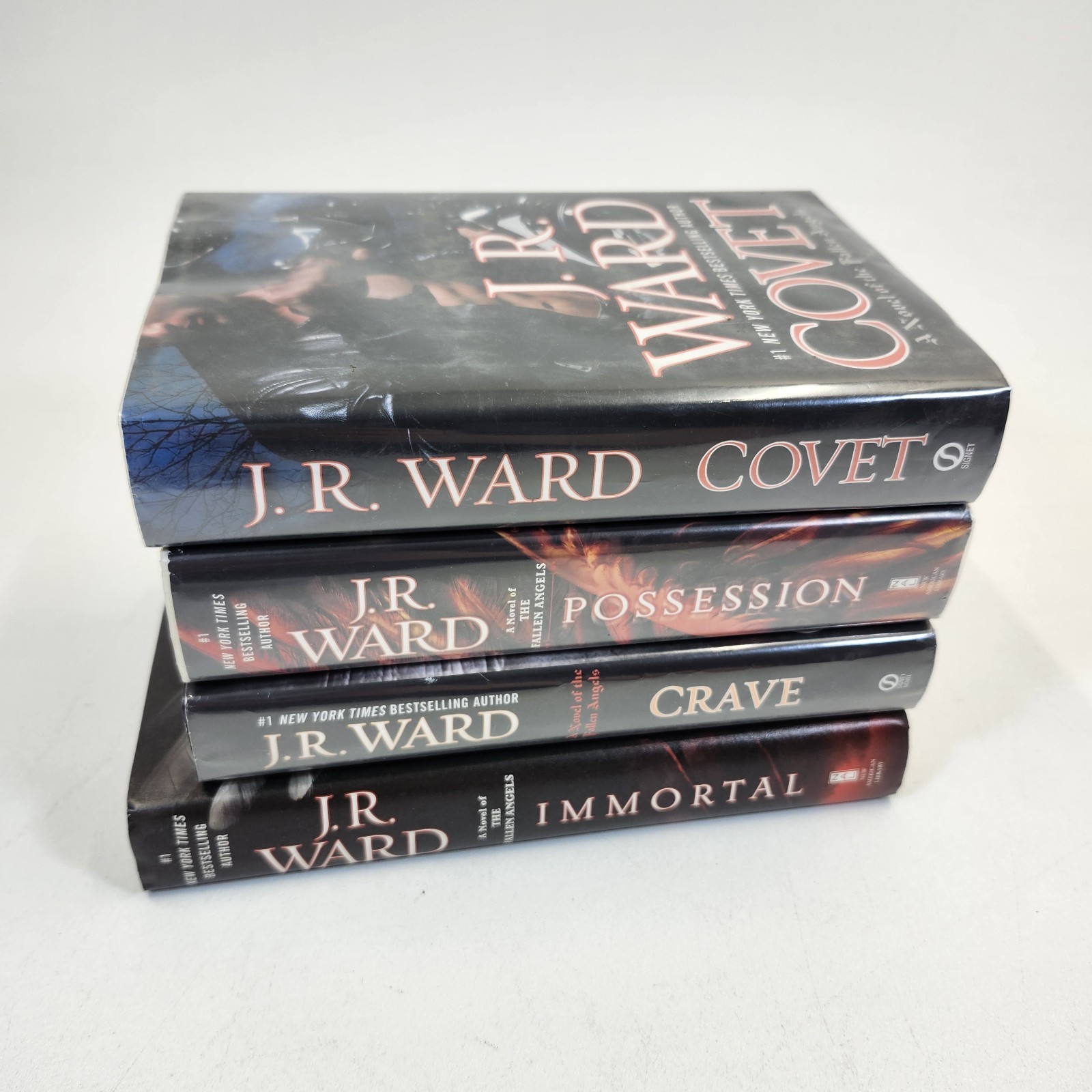 JR Ward The Fallen Angels Series Hardcover 4 Books Collection Lot Crave Covet