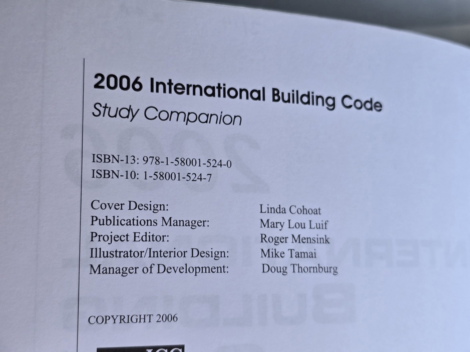 2006 International Building Code Study Companion – ICC IBC – Self Study Guide