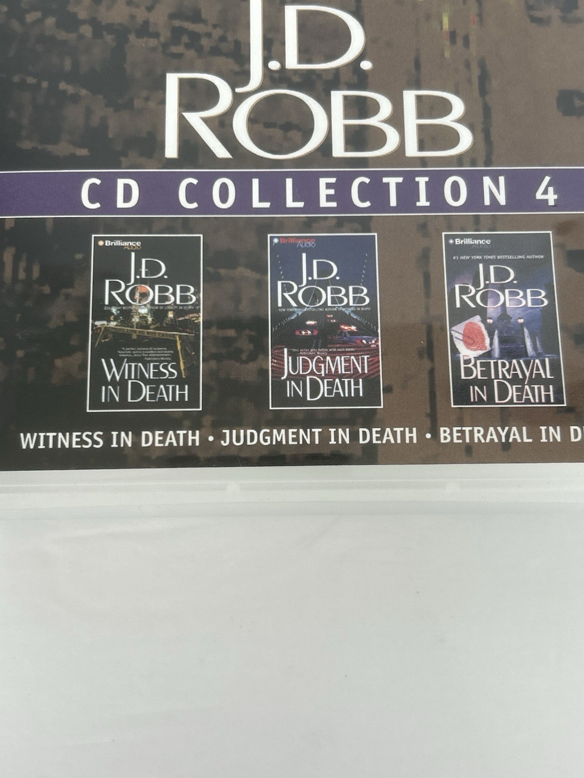 J D Robb CD Collection 4 In Death Series Witness Judgement and Betrayal