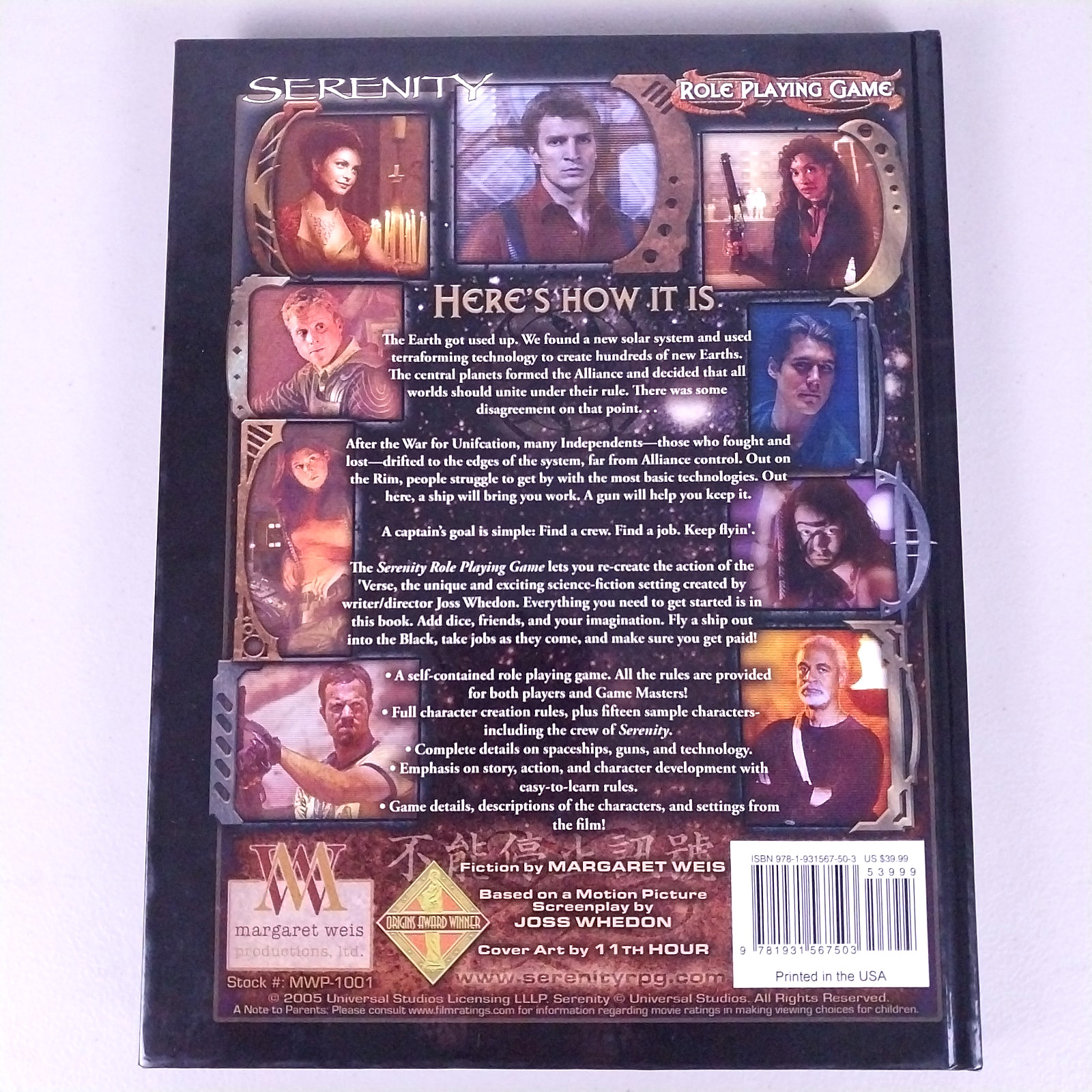 Serenity Role Playing Game 2007 Sci-Fi RPG Firefly Hardcover Book