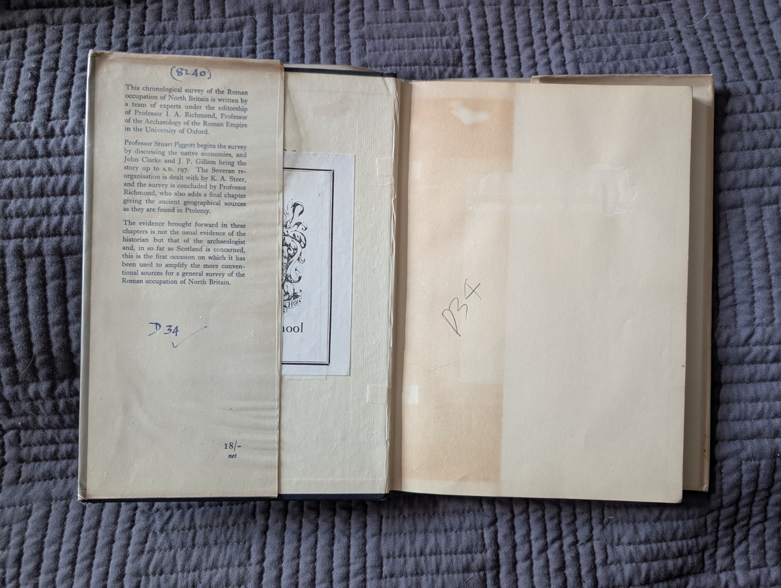 Roman And Native In North Britain Hardcover Book I A Richmond 1958 Ex Library