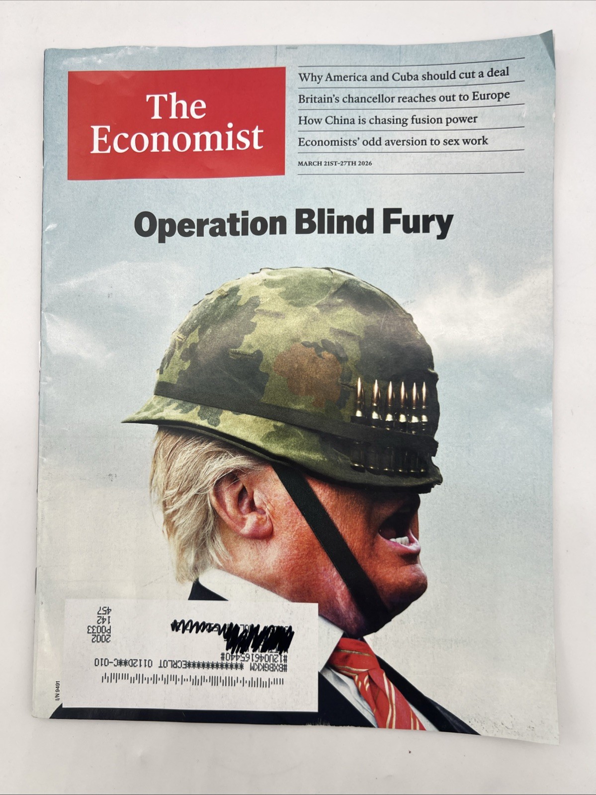 THE ECONOMIST Magazine Trump Operation Blind Fury Cover March 21-27, 2026