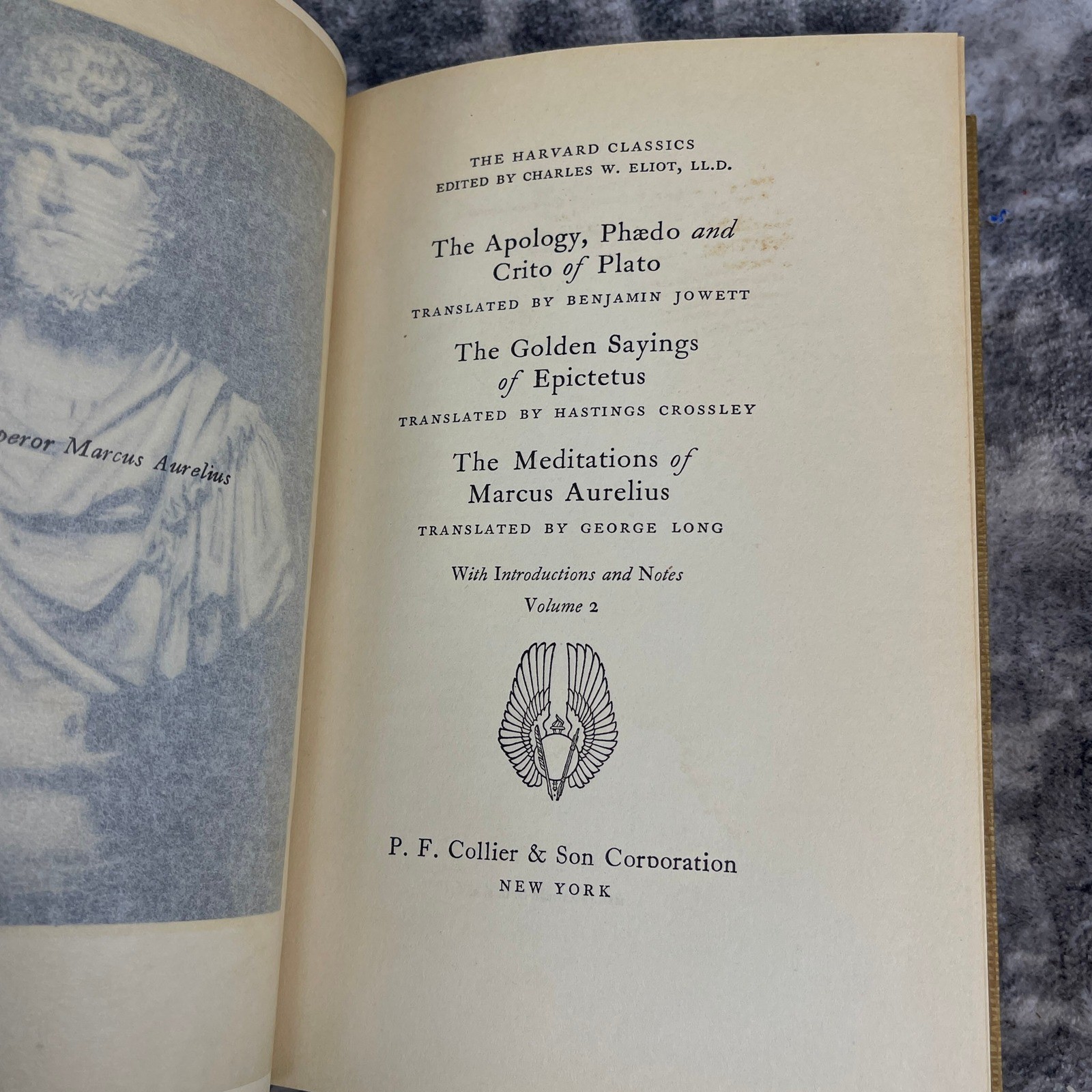 Harvard Classics Vol 2 Plato Epictetus Marcus Aurelius Collier Scholarcore
