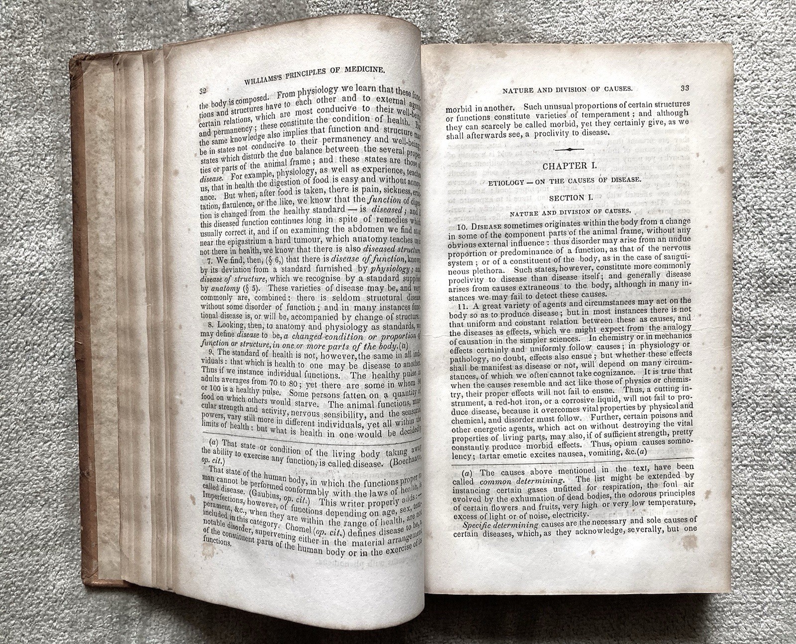 Antique, Principles Of Medicine, 1844, C. Williams MD, Pathology, Therapeutics