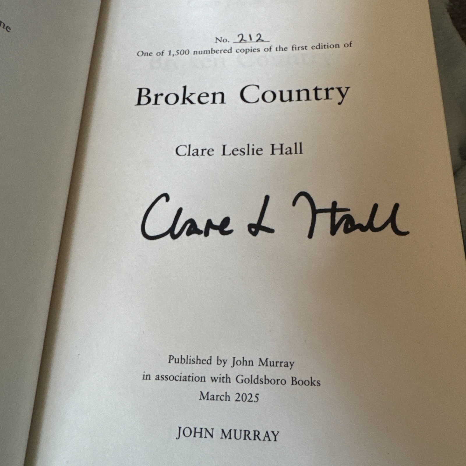 Goldsboro Broken Country Clare Leslie Hall Signed #212/1500