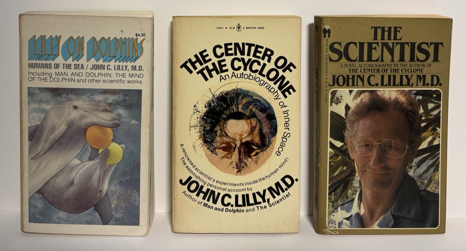 LOT 3 VTG John C Lilly PB Books Center Of The Cyclone On Dolphins The Scientist