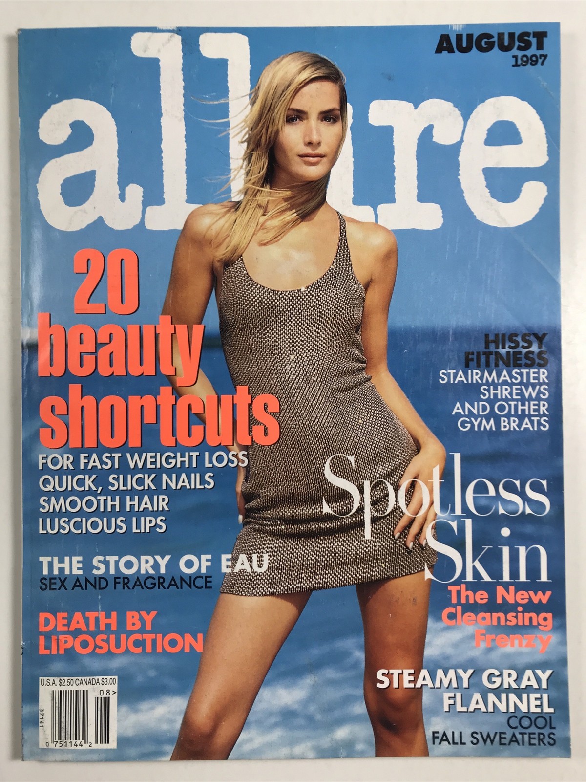 ALLURE magazine -August 1997 Fashion makeup hair Cover: Georgina Grenville