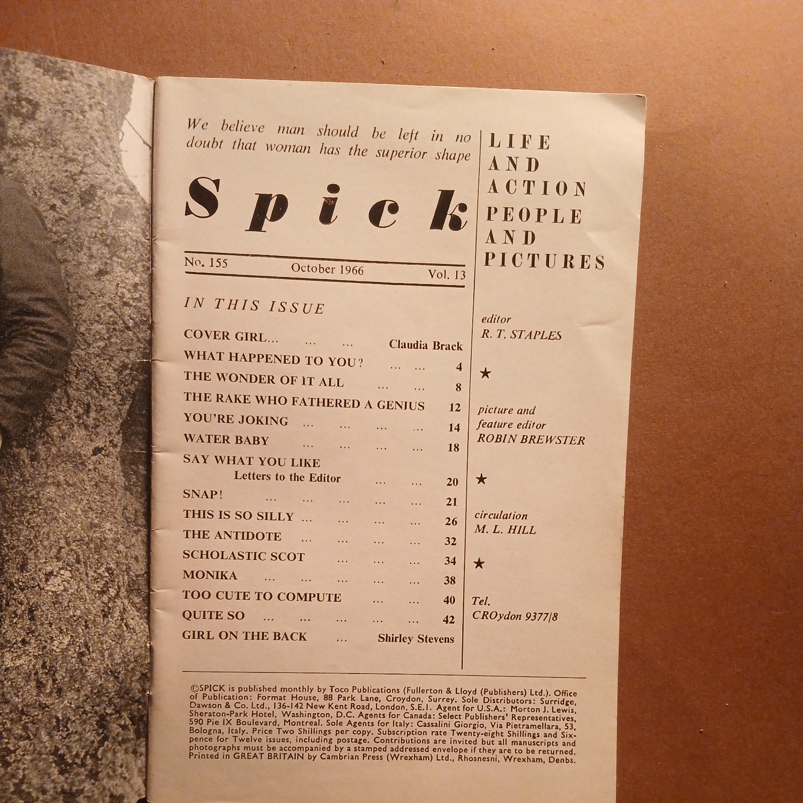 spick Vintage Magazines Non Full Nudity issues number 155