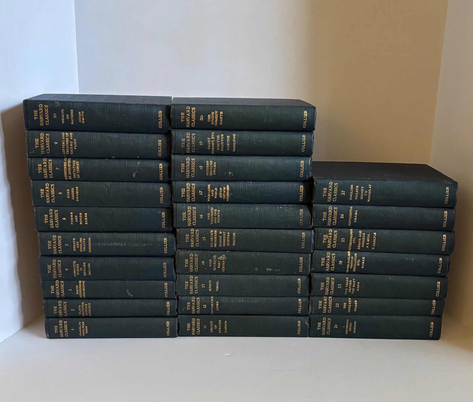 THE HARVARD COLLECTION 1ST EDITION 1909/1910 VOL 1-27 BLUE CLOTH HARD COVER