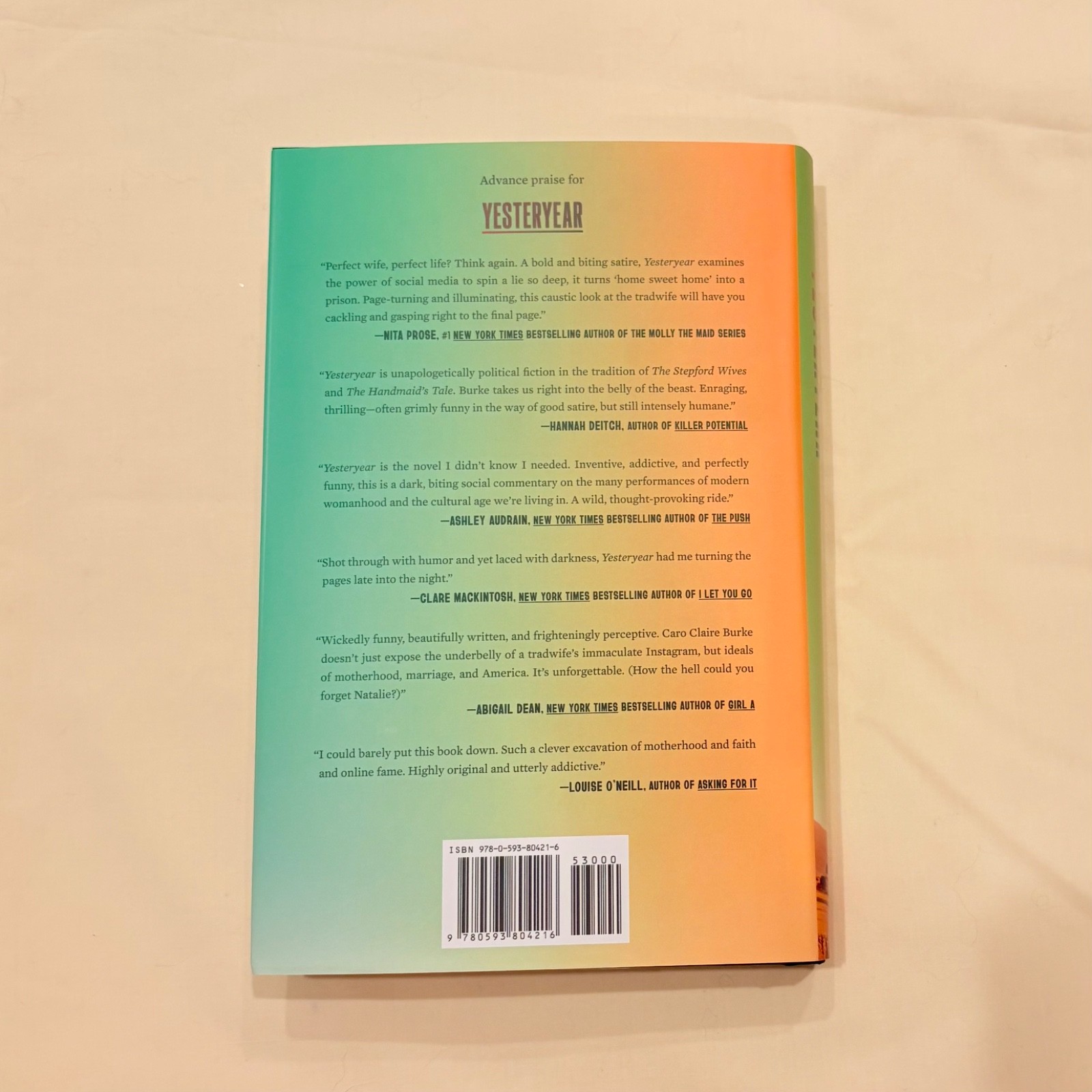 SIGNED Yesteryear : A Novel by Caro Claire Burke 2026 Tradwife Influencer