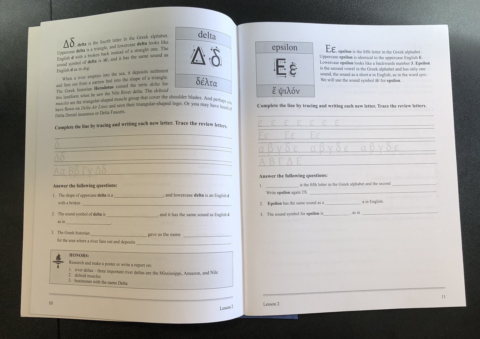 Memoria Press The Greek Alphabet Student Workbook & Teacher Guide 2nd Ed.