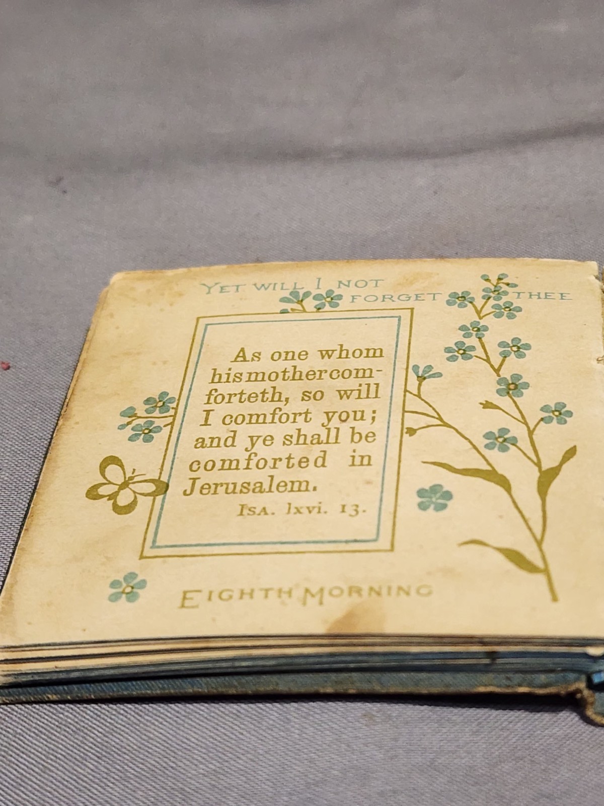 Antique 1900&rsquo;s Bible Forget-Me-Nots By Morning & Night Watches Mini Book