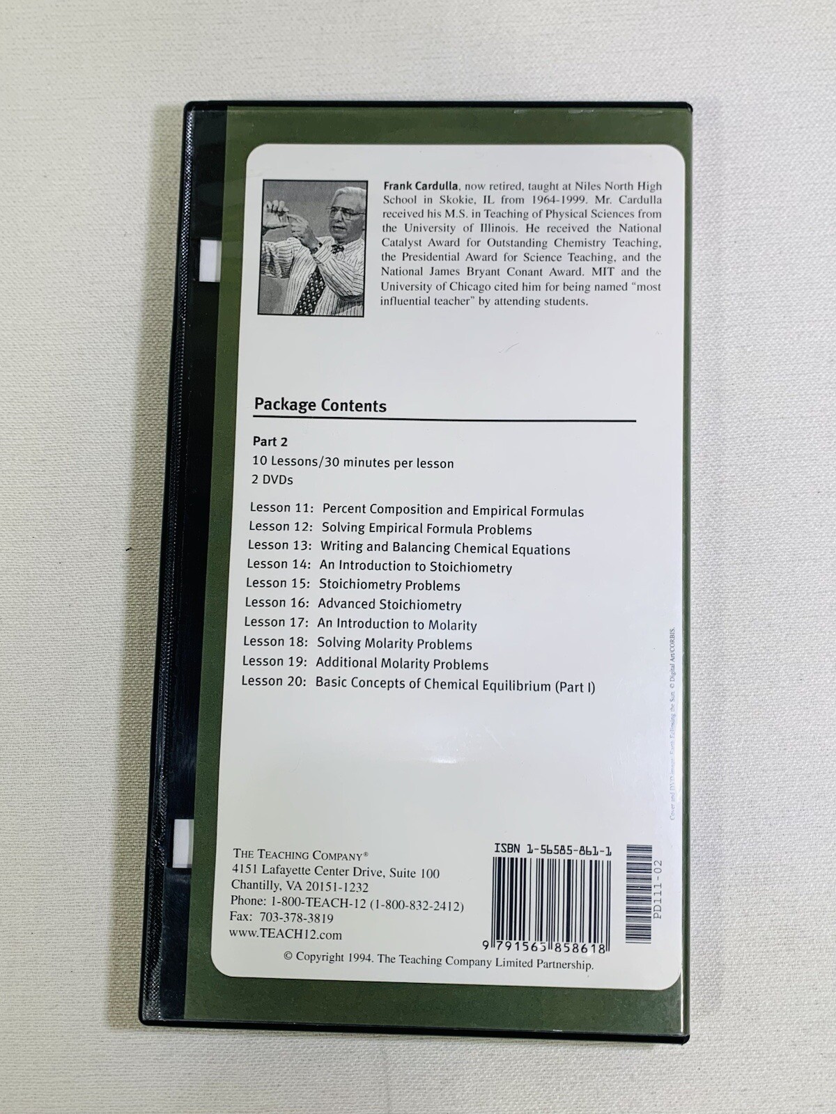The Great Courses Science & Mathematics CHEMISTRY PART 2 DVD&rsquo;s THE TEACHING Co.
