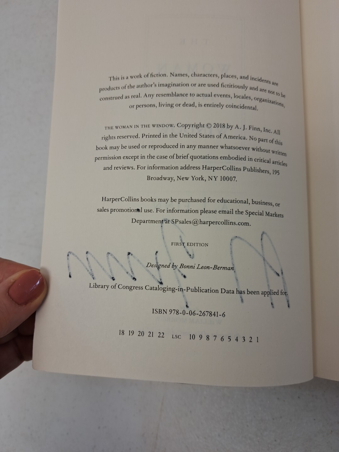 RARE signed advanced reader&rsquo;s edition by A.J. Finn-The Woman in the Window