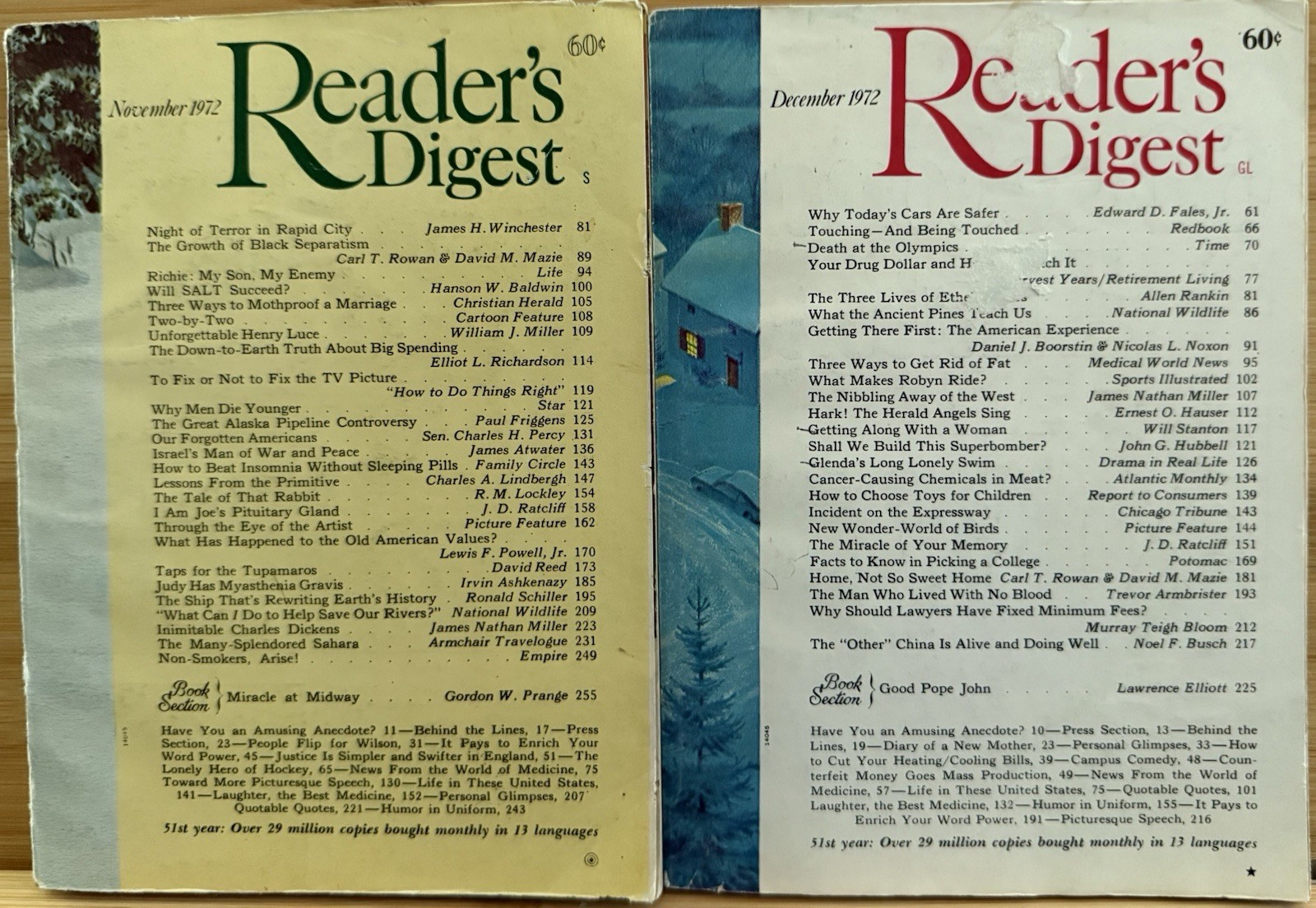 1972 November December 2 READER&rsquo;S DIGEST MAGAZINE Vintage Retro Timeless Shorts