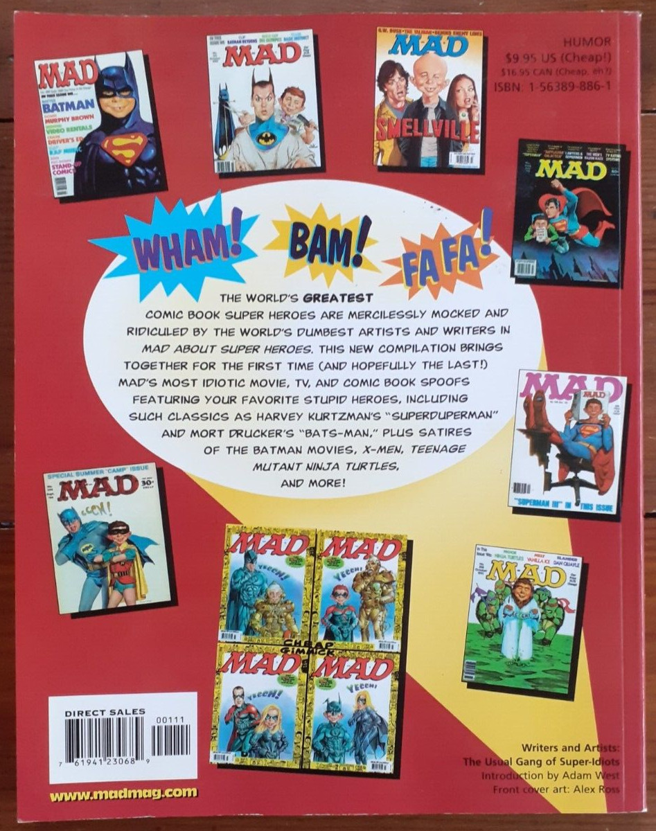 MAD ABOUT SUPER HEROES, MAD BOOKS, MAGAZINE-SIZE PAPERBACK, 176 PAGES, 2002