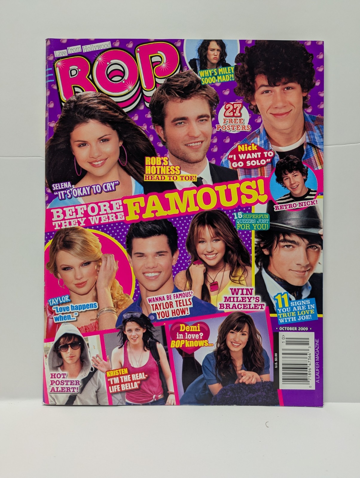BOP Magazine October 2009 All POSTERS Jonas Brothers Selena Gomez Miley Cyrus