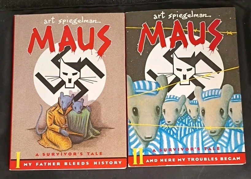 WW II Holocaust Historical Fiction Two (2) Book Set « MAUS I »& »MAUS II » Youth Kid