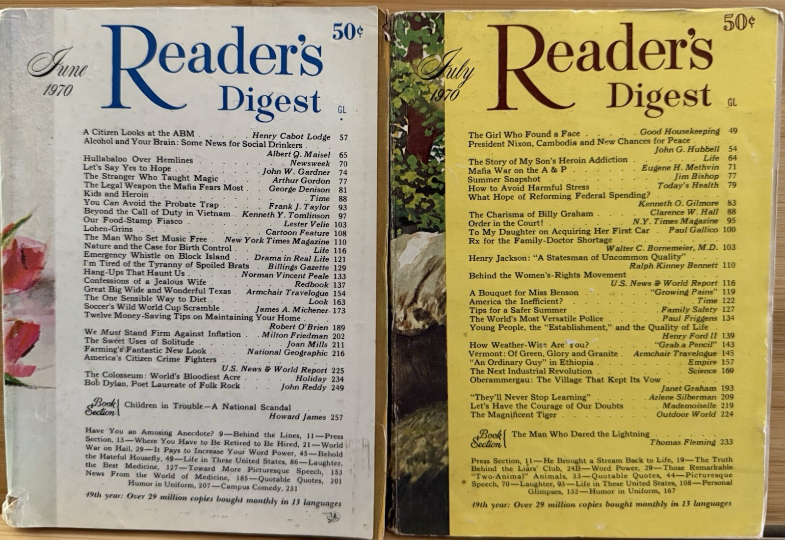 1970 June July READER&rsquo;S DIGEST MAGAZINE Vintage Retro Timeless Short Stories